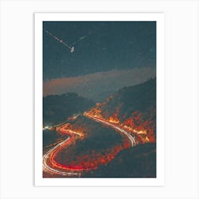 Night Road, Oil Painting Art Print