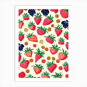 Bunch Of Strawberries, Fruit, Tarazzo Art Print