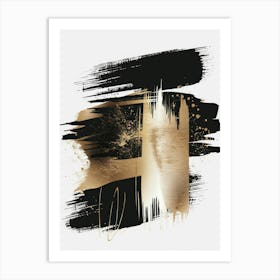 Gold And Black Abstract Painting 52 Art Print