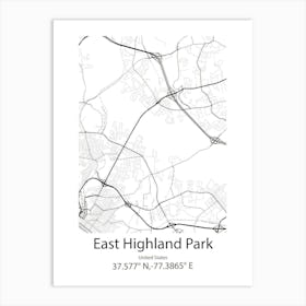 East Highland Park,United States Minimalist Map Affiche