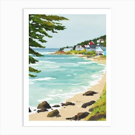 Jonesport Beach, Maine Contemporary Illustration 1  Art Print