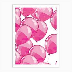 Pink Balloons Art Print