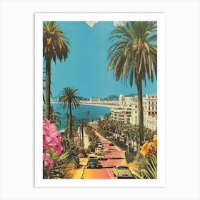 Cannes   Retro Collage Style 2 Art Print