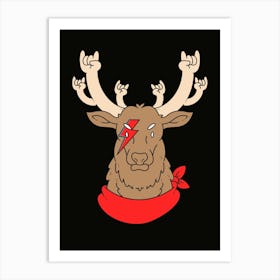 Metal Deer Art Print