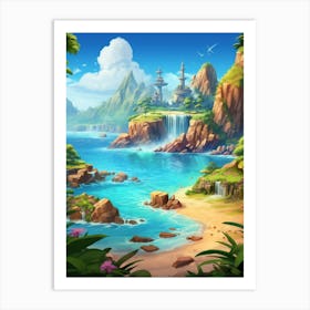 Islands Cartoon 4 Art Print