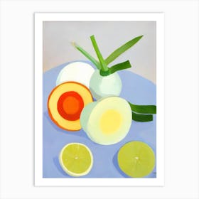 Leek Tablescape vegetable Art Print