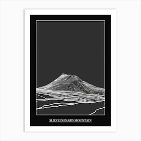 Slieve Donard Mountain Line Drawing 4 Poster Art Print