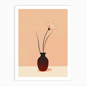 Flower In A Vase Line Art 3 Art Print
