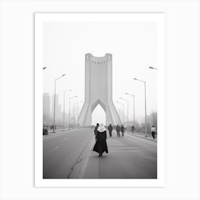 Tehran, Iran, Black And White Old Photo 1 Art Print