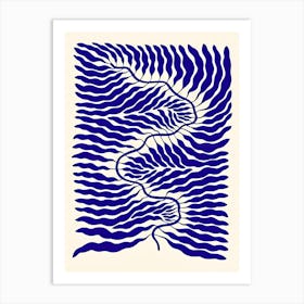 Blue And White Wave Art Print