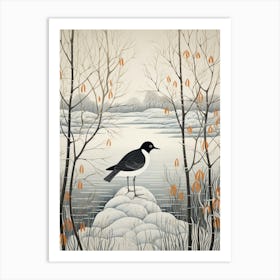 Winter Bird Painting Coot 1 Art Print