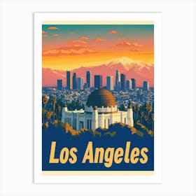 Aihrgdesign A Retro Travel Poster For Los Angeles Featuring T 1e540f4b B59e 49e2 A4da 63af903caddc 1 Art Print