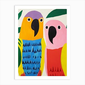 Colourful Kids Animal Art Parrot Art Print