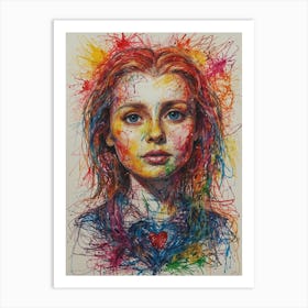 'Girl With Heart' Art Print