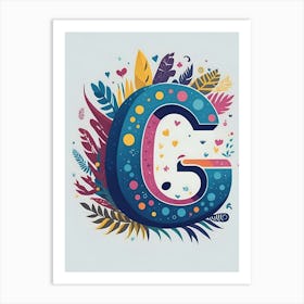 Colorful Letter G Illustration 27 Art Print