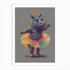 Hippo In A Tutu Art Print