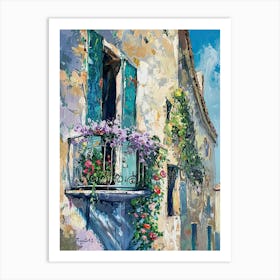 Balcony Painting In Marseille 2 Art Print