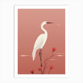 Minimalist Egret 2 Illustration Art Print