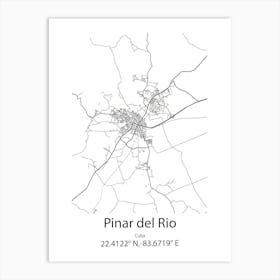 Pinar Del Rio,Cuba Minimalist Map Art Print