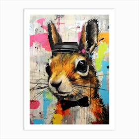 Squirrel in a hat Art Print