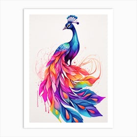 Colorful Peacock Art Print