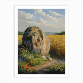 Rock In The Field Art Print