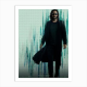 Matrix Resurrections In A Pixel Dots Art Style Art Print