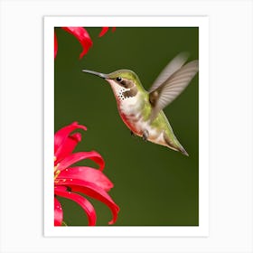 Female Ruby Throated Hummingbird-Reimagined 8 Art Print