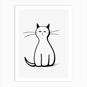 Cat Line Drawing Sketch 4 Art Print