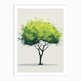 Lime Tree Pixel Illustration 1 Art Print