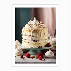 Layered Cake With Whipped Cream Art Print