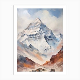 Mount Everest Nepal Tibet 5 Mountain Painting Art Print