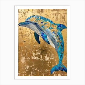 Dolphin Gold Effect Collage 4 Art Print
