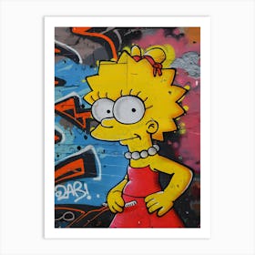 Mrs Simpsons Graffiti Art Print