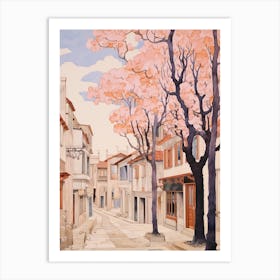 Limassol Cyprus 4 Vintage Pink Travel Illustration Art Print