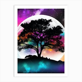 Full Moon Tree Art Print