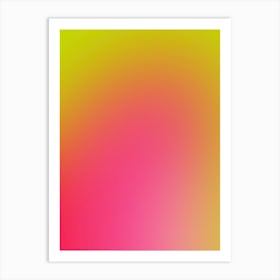 Bright Gradient Pink Yellow Aura Art Print