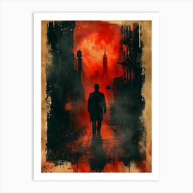 Man Walking Down The Street Art Print