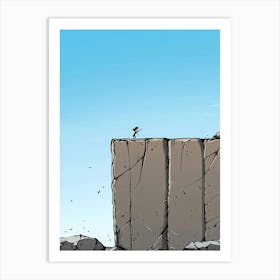 Man Standing On A Cliff Art Print