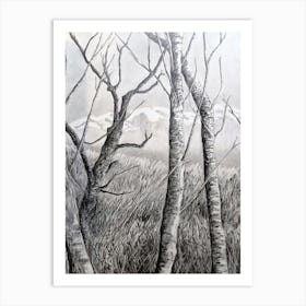 Near & Far - Your Soul is a vast meadow in between (Pencil drawing) Art Print