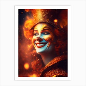 Clown in Fire Art Print