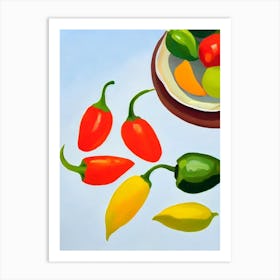 Serrano Pepper 2 Tablescape vegetable Art Print