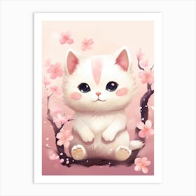 Kawaii Cat Drawings 6 Art Print