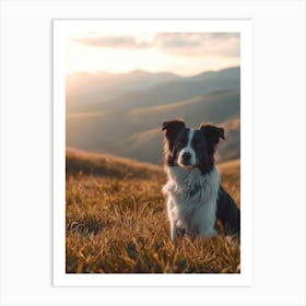 Dog In The Grass.Generated AI. Wall Art Print Art Print