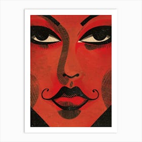 Woman With A Mustache Art Print