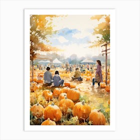 Pumpkin Patch, Watercolour 5 Art Print