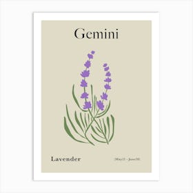 Gemini Lavender Art Print