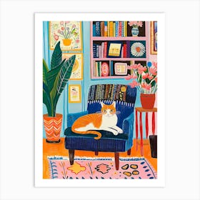 An Orange Tabby Cat Lounging Art Print