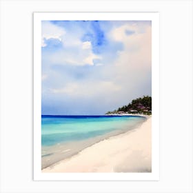 White Beach, Boracay, Philippines Watercolour Art Print