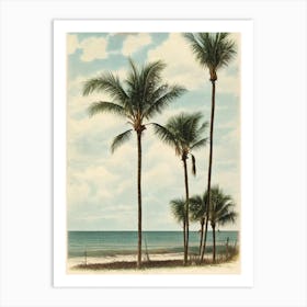 Crescent Beach Florida Vintage Art Print